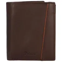 Pánská kožená peněženka s výrazným prošíváním Tommaso, hnědá/koňaková