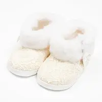 Dojčenské zimné krajkové kozačky New Baby 3-6 m béžové