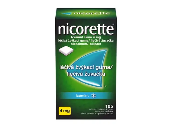Nicorette Icemint Gum 4mg léčivé žvýkací gumy 105ks