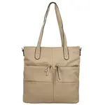 Trendy dámská koženková kabelka na rameno Mariam, béžová