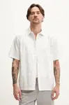 Bavlněná košile Resteröds Ron Shirt bílá barva, relaxed, s klasickým límcem, 10251.7410