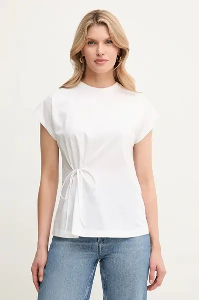 Bavlněné tričko Marella TIMO dámské, bílá barva, 2513941052200