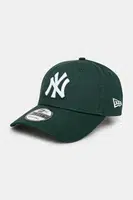 Bavlněná baseballová čepice New Era zelená barva, s aplikací, 60471456