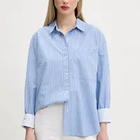 Bavlněná košile Abercrombie & Fitch modrá barva, relaxed, s klasickým límcem, KI140-5059