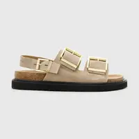 Semišové sandály AllSaints Isla Sandal dámské, béžová barva, W045FC