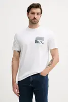 Bavlněné tričko BOSS Orange pánské, bílá barva, s potiskem, 50546920