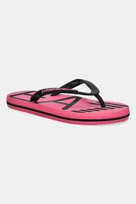 Žabky EA7 Emporio Armani dámské, růžová barva, na plochém podpatku, XK196.XCQ004