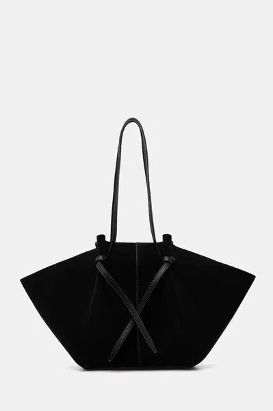 Semišová kabelka Yuzefi LARGE MOCHI černá barva, YUZCO-HB-LM-S011