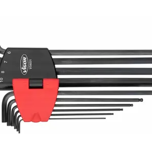Klíče Imbus s kuličkou, 1.5 - 10 mm, dlouhé, sada 10 ks - VIGOR V5601