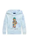 Dětská mikina Polo Ralph Lauren modrá barva, s kapucí, vzorovaná, 322978373001
