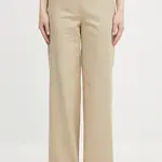 Bavlněné kalhoty A.P.C. pantalon margaret dámské, béžová barva, široké, high waist, COHFU.F08476
