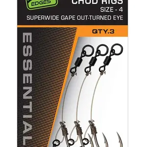Fox návazce edges swog chod rigs 3 ks - velikost 4