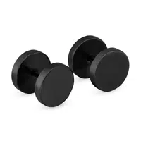 Troli Minimalistické černé náušnice KS-148
