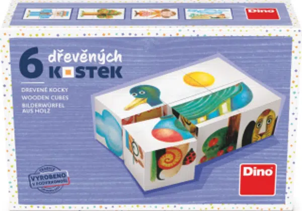 Dřevěné kostky Kachna – 6 kostek