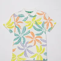 Dětská bavlněná polokošile United Colors of Benetton bílá barva, vzorovaná, 36Y4C301W