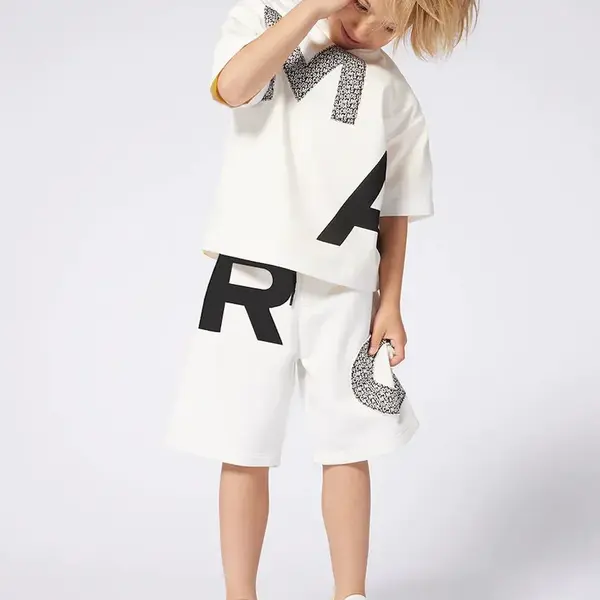 Dětské bavlněné tričko Marc Jacobs béžová barva, s potiskem, W60460