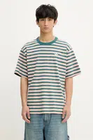 Bavlněné tričko adidas Originals Stripe Tee pánské, zelená barva, KB8357