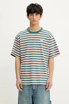 Bavlněné tričko adidas Originals Stripe Tee pánské, zelená barva, KB8357