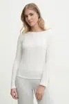 Tričko s dlouhým rukávem Abercrombie & Fitch béžová barva, KI139-5196