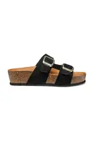 Semišové pantofle Geox D BRIONIA H dámské, černá barva, D551DA 00022 C9999