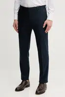 Kalhoty s příměsí lnu Calvin Klein tmavomodrá barva, K10K114400