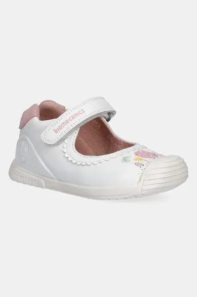 Dětské kožené sandály Biomecanics bílá barva, 252105