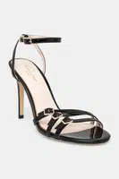 Kožené sandály Guess STRAPPY BUCKLE SANDAL černá barva, 5GGZ27 7231A