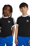 Dětské bavlněné tričko adidas Originals černá barva, s aplikací, IY2389