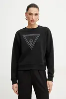 Mikina Guess dámská, černá barva, s aplikací, W5GQ12 KBKM0