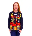 Dámsky sveter Santa Moon Frogies Christmas