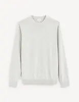 Svetlosivý pánsky basic sveter Celio Decoton