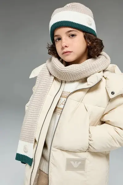 Detská čiapka s prímesou vlny Emporio Armani