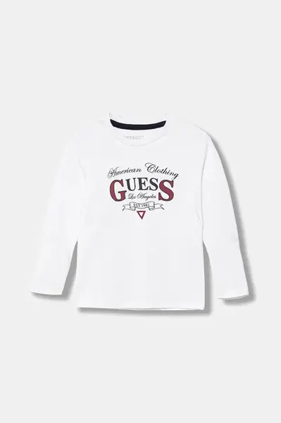 Detská bavlnená košeľa s dlhým rukávom Guess