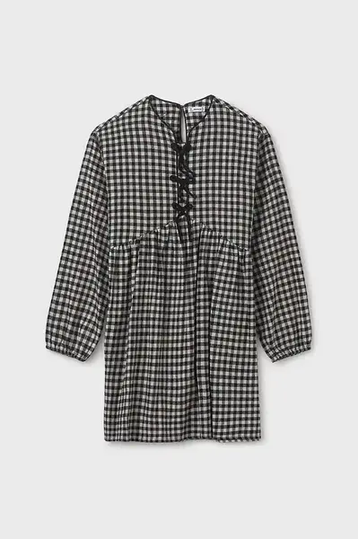 Dětské bavlněné šaty Mayoral šedá barva, mini, 7916