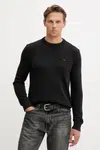 Bavlnený sveter Tommy Jeans čierna farba, ľahký, DM0DM21787
