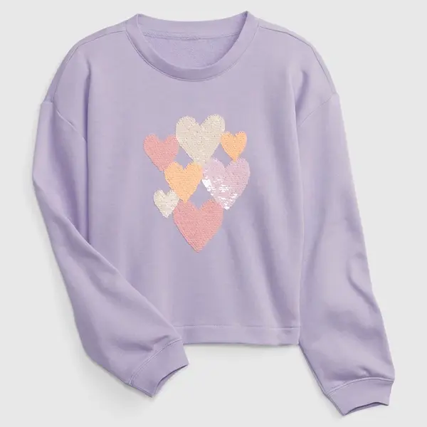 Fialová dievčenská mikina s flitrami GAP