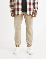 Béžové pánske žíhané nohavice Celio