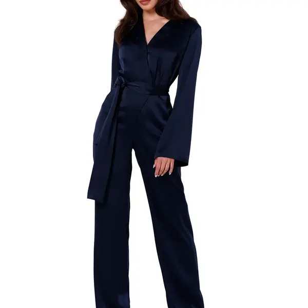 Makover Woman's Jumpsuit K171 Navy Blue
