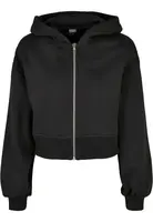 Women's short oversized jacket with zip black