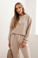 Kesi Włoski Dámský komplet z viskózy s ozdobným motivem a kalhotami béžový