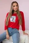 Blouse with Star Style print red