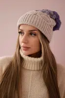 Kesi Čapica s fleece Alice K248 béžová+fialový