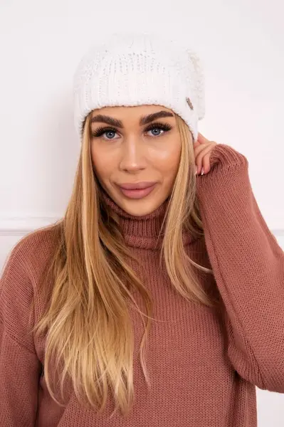 Kesi Čapica s fleece Karolina K243 biely