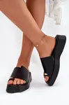 EVENTO Dámske Pantofle Na Platforme S Dekoratívnym Detailom Čierne Linosea