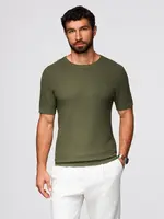 Ombre Structured knitted shirt for men - olive