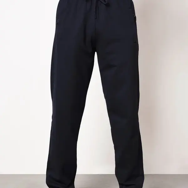 14308 Dewberry Straight Leg Pocket Zipper Detailed Sweatpant-NAVY