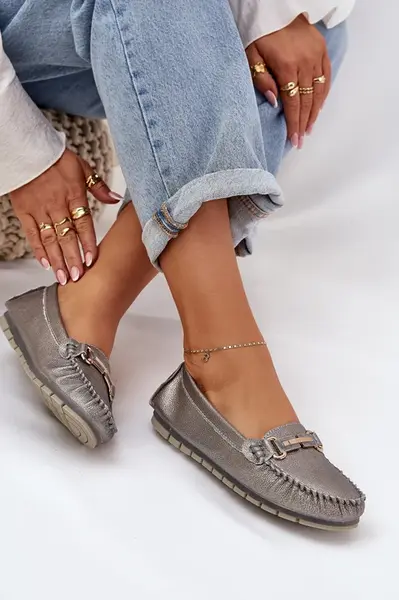 S. BARSKI Trblietavé Plátené Mokasíny Z Prírodnej Kože D&A