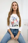Blouse with 3D Watch white graphics