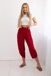 Wide-leg trousers with burgundy pockets