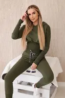 Set with wide cuffs in khaki color